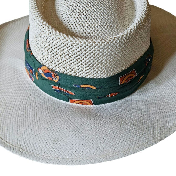 Vintage Creme White Braided hat - Picture 3 of 11